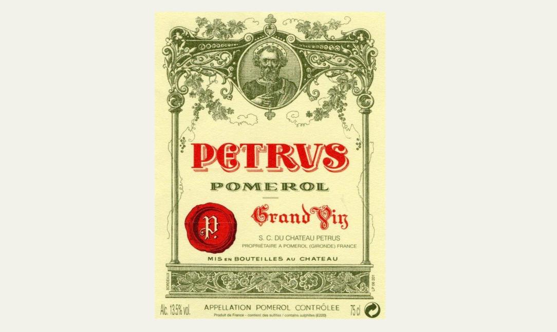 Wine bottle label of Petrus Pomerol