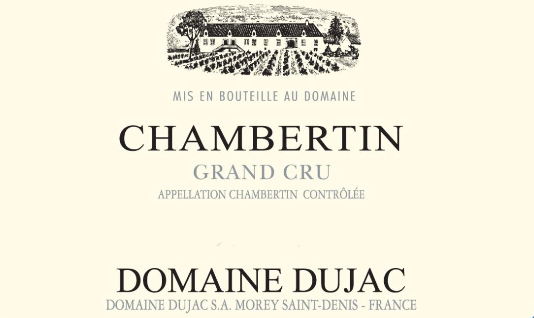 Wine bottle label of Domaine Dujac Chambertin Grand Cru