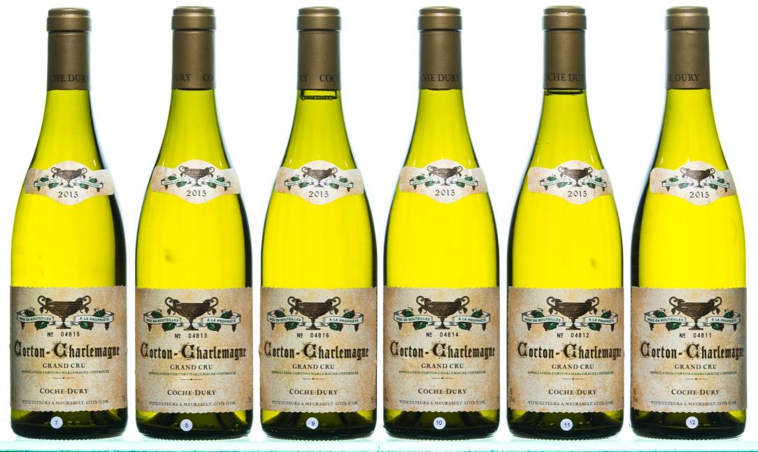 Bottles of Domaine Coche-Dury, Corton Charlemagne 2015