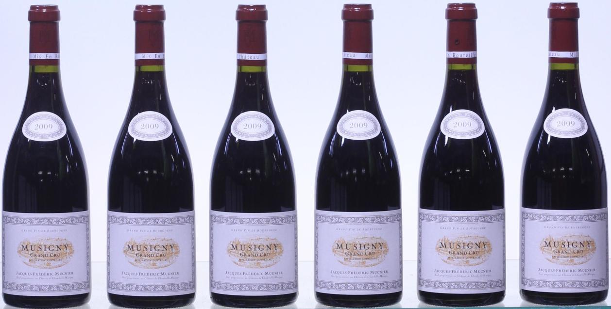 Six bottles of Mugnier Musigny 1996 wine